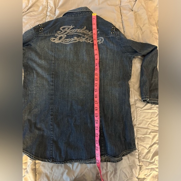 Harley-Davidson Blue Denim Shirt with Studs - Picture 4 of 6